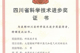 省科技進步三等獎