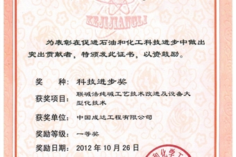 行業科技進步一等獎